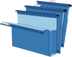 Pendaflex - 8-1/2 x 11", Letter Size, Blue, Hanging File Folder - 1/5 Tab Cut Location - Industrial Tool & Supply