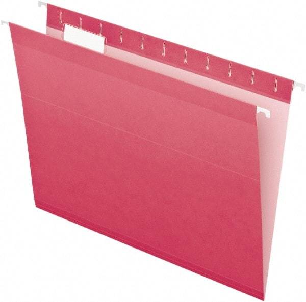 Pendaflex - 8-1/2 x 11", Letter Size, Pink, Hanging File Folder - 11 Point Stock, 1/5 Tab Cut Location - Industrial Tool & Supply