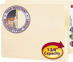 SMEAD - 8-1/2 x 11", Letter Size, Manila, Expansion Folders - Straight Tab Cut Location - Industrial Tool & Supply