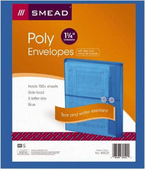 SMEAD - 8-1/2 x 11", Letter Size, Transparent Blue, Poly String & Button Envelope - Industrial Tool & Supply