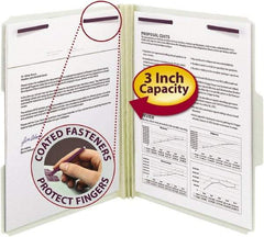 SMEAD - 8-1/2 x 11", Letter Size, Gray-Green, Expandable File Folders with Top Tab Pocket - 25 Point Stock, 1/3 Tab Cut Location - Industrial Tool & Supply