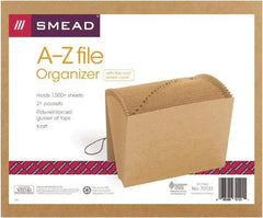SMEAD - 8-1/2 x 11", Letter Size, Kraft, A-Z Indexed Expanding Files - Industrial Tool & Supply