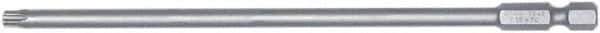 Wiha - T9 Torx Bit - 1/4" Hex Drive, 6" OAL - Industrial Tool & Supply