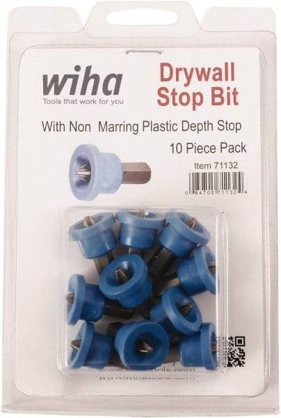 Wiha - #2 Phillips Screwdriver Bit - 1/4" Hex Drive, 1" OAL - Industrial Tool & Supply