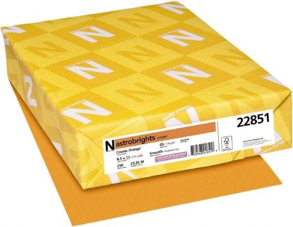 Neenah Paper - 8-1/2" x 11" Cosmic Orange Colored Copy Paper - Use with Laser Printers, Copiers, Inkjet Printers - Industrial Tool & Supply
