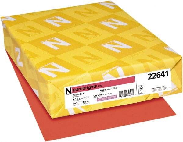 Neenah Paper - 8-1/2" x 11" Rocket Red Colored Copy Paper - Use with Laser Printers, Copiers, Inkjet Printers - Industrial Tool & Supply