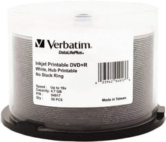 Verbatim - White DVD+R Disc - Use with CD, DVD - Industrial Tool & Supply