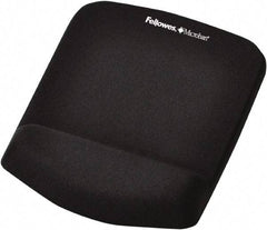 FELLOWES - Black Mouse Pad/Wrist Rest - Use with Mouse - Industrial Tool & Supply