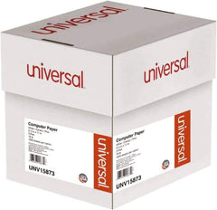 UNIVERSAL - 9-1/2" x 11" White, Canary & Pink Computer Paper - Use with Tractor-Feed Printers - Industrial Tool & Supply