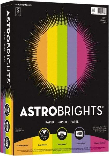 Neenah Paper - 8-1/2" x 11" Assorted Colors Colored Copy Paper - Use with Copiers, Inkjet Printers, Laser Printers - Industrial Tool & Supply