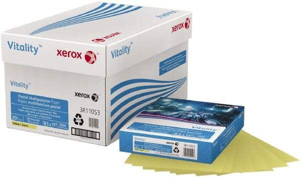 Xerox - 8-1/2" x 11" Yellow Colored Copy Paper - Use with Copiers, Printer, Fax Machines - Industrial Tool & Supply