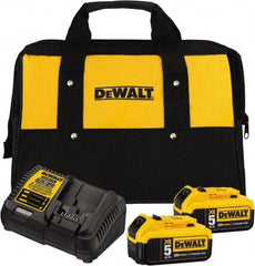 DeWALT - 20 Volt, 2 Battery Lithium-Ion Power Tool Charger - 1 hr to Charge, AC Wall Outlet Power Source, Batteries Included - Industrial Tool & Supply