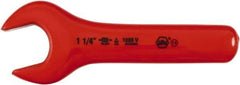 Wiha - 1-1/4" Nonsparking Standard Open End Wrench - 7-1/2" OAL, Single End, Insulating Elastomer Finish, 15° Head Angle - Industrial Tool & Supply