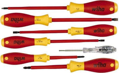 Wiha - 7 Piece Phillips, Slotted & Square Screwdriver Set - Comes in Box - Industrial Tool & Supply