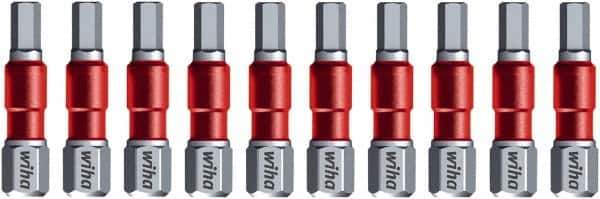 Wiha - 5mm Hex Bit - 1/4" Hex Drive, 1-9/64" OAL - Industrial Tool & Supply