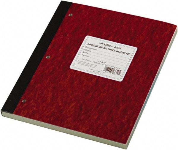 National Brand - 200 Sheet, 9-1/4 x 11", Quadrille Lab Notebook - Brown - Industrial Tool & Supply