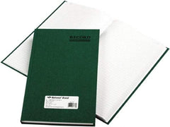 National Brand - 300 Sheet, 7-1/4 x 12-1/4", Record Rule Accounting Book - Green - Industrial Tool & Supply