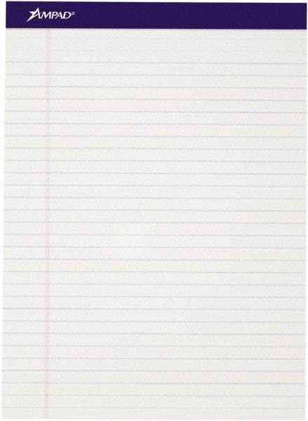 AMPAD - 50 Sheet, 8-1/2 x 11-3/4", Writing Pad - White - Industrial Tool & Supply