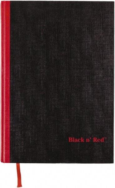 Black n Red - 96 Sheet, 8-1/4 x 11-3/4", Case Bound Notebook - Black - Industrial Tool & Supply