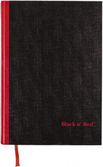 Black n Red - 96 Sheet, 8-1/4 x 11-3/4", Case Bound Notebook - Black - Industrial Tool & Supply