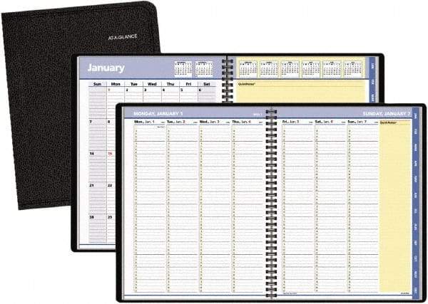 AT-A-GLANCE - 32 Sheet, 8-1/4 x 10-7/8", Weekly/Monthly Planner - Black - Industrial Tool & Supply
