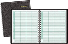 AT-A-GLANCE - 365 Sheet, 8 x 10-7/8", Group Daily Appointment Book - Black - Industrial Tool & Supply