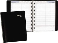 AT-A-GLANCE - 312 Sheet, 7-7/8 x 11", Group Daily Appointment Book - Black - Industrial Tool & Supply