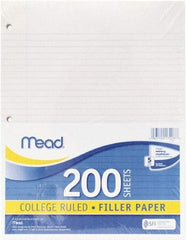 Mead - 200 Sheet, 8-1/2 x 11", College Ruled Filler Paper - White - Industrial Tool & Supply