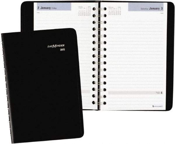 AT-A-GLANCE - 312 Sheet, 4-7/8 x 8", Appointment Book - Black - Industrial Tool & Supply