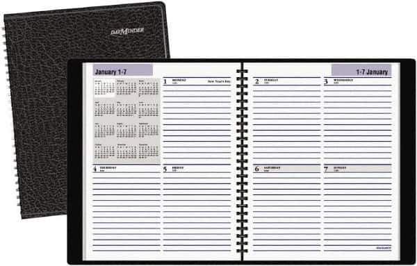 AT-A-GLANCE - 52 Sheet, 6-7/8 x 8-3/4", Appointment Book - Black - Industrial Tool & Supply