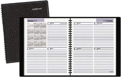 AT-A-GLANCE - 52 Sheet, 6-7/8 x 8-3/4", Appointment Book - Black - Industrial Tool & Supply