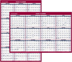 AT-A-GLANCE - 1 Sheet, 24 x 36", Wall Calendar - Blue & Red - Industrial Tool & Supply