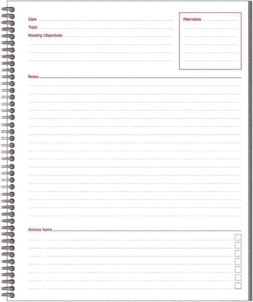 Mead - 80 Sheet, 8-1/4 x 11", Guided Business Notebook - Black - Industrial Tool & Supply