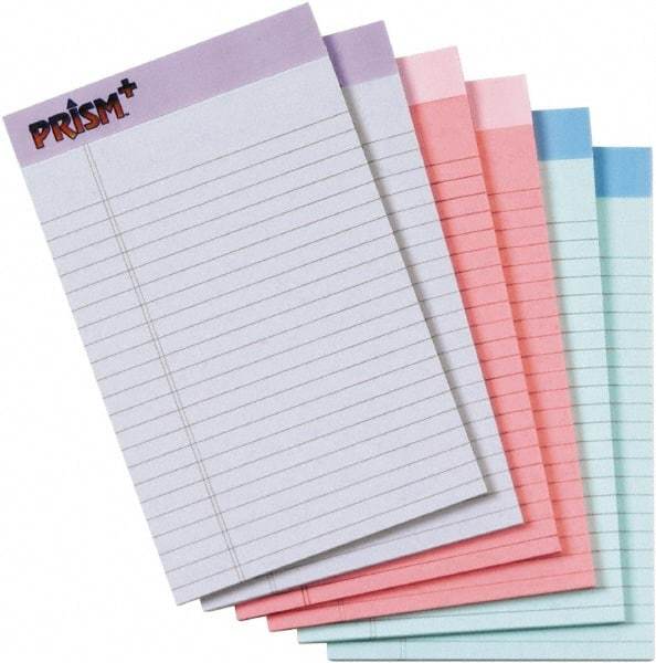 TOPS - 50 Sheet, 5 x 8", Narrow Legal Pad - Assorted Pastels - Industrial Tool & Supply