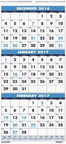 House of Doolittle - 7 Sheet, 12-1/4 x 26", Wall Calendar - Industrial Tool & Supply