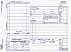 REDIFORM - 50 Sheet, 8-1/2 x 11", Auto Repair Form - White & Blue - Industrial Tool & Supply