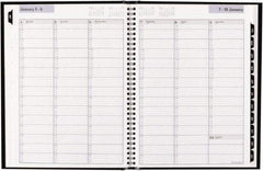 DayMinder - 52 Sheet, 8 x 11", Appointment Book - Black - Industrial Tool & Supply