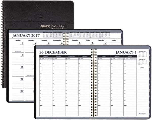 House of Doolittle - 12 Sheet, 8-1/2 x 11", Weekly/Monthly Planner - Black - Industrial Tool & Supply