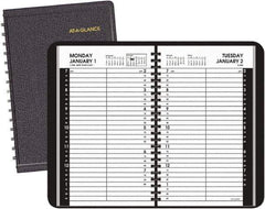 AT-A-GLANCE - 365 Sheet, 4-7/8 x 8", Appointment Book - Black - Industrial Tool & Supply