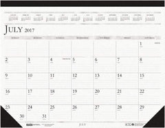 House of Doolittle - 12 Sheet, 22 x 17", Desk Pad - White & Blue - Industrial Tool & Supply