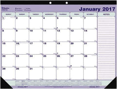 Blueline - 12 Sheet, 21-1/4 x 16", Desk Pad - Blue, White & Green - Industrial Tool & Supply