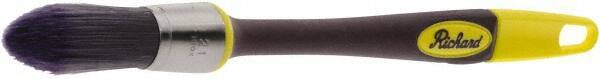 Richard - 7/8" Oval Polyester Trim Brush - 2-1/8" Bristle Length, 7" Rubber Sash Handle - Industrial Tool & Supply