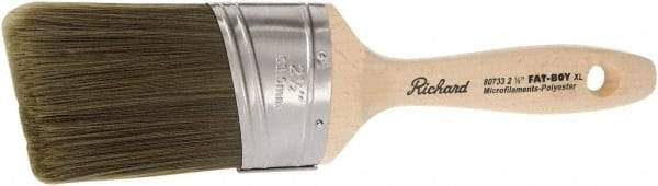 Richard - 2-1/2" Oval/Angle Polyester Angular Brush - 3-1/8" Bristle Length, 5-1/2" Wood Sash Handle - Industrial Tool & Supply