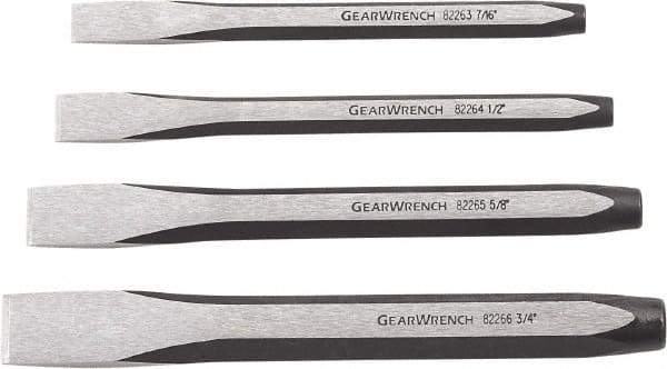 GearWrench - 4 Piece Cold Chisel Set - Sizes Included 7/16 to 3/4" - Industrial Tool & Supply