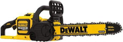 DeWALT - 60 Volt, 25.2 Ft/sec, Battery Powered Chainsaw - 16" Guide Bar Length, 7,500 RPM, 3/8" Chain Pitch, 0.043 Chain Gauge - Industrial Tool & Supply