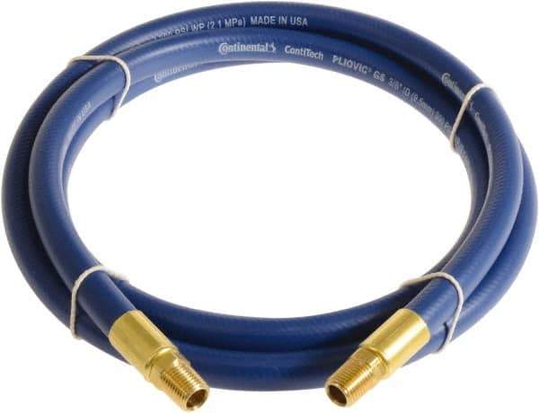 Continental ContiTech - 1/2" ID x 0.78" OD 3' Long Multipurpose Air Hose - MNPT x MNPT Ends, 300 Working psi, -10 to 158°F, 1/2" Fitting, Blue - Industrial Tool & Supply