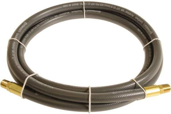 Continental ContiTech - 1/4" ID x 0.45" OD 5' Long Multipurpose Air Hose - MNPT x MNPT Ends, 300 Working psi, -10 to 158°F, 1/4" Fitting, Gray - Industrial Tool & Supply