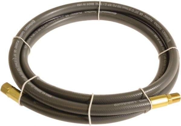 Continental ContiTech - 1/4" ID x 0.45" OD 3' Long Multipurpose Air Hose - MNPT x FNPT Ends, 300 Working psi, -10 to 158°F, 1/4" Fitting, Gray - Industrial Tool & Supply