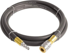 Continental ContiTech - 1/4" ID x 0.45" OD 3' Long Multipurpose Air Hose - Industrial Interchange Safety Coupler x Male Plug Ends, 300 Working psi, -10 to 158°F, 1/4" Fitting, Gray - Industrial Tool & Supply