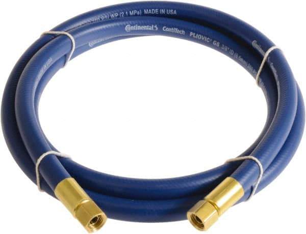 Continental ContiTech - 1/4" ID x 0.45" OD 5' Long Multipurpose Air Hose - FNPT x FNPT Ends, 300 Working psi, -10 to 158°F, 1/4" Fitting, Blue - Industrial Tool & Supply